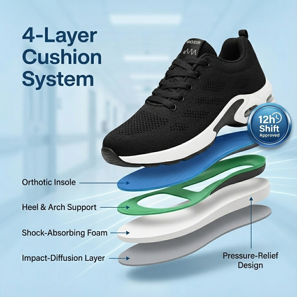 ShiftFOX™ | Unisex 12-Hour Shift Shoes for Nurses & Service Workers — Heel & Plantar Fasciitis Relief
