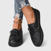 Clarette Wyndmore | White Lace-Up Orthopedic Sneakers