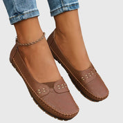 Margeline Devoncourt | Beige Orthopedic Slip-On Flats