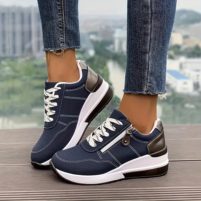 Freya Lindqvist | Women's Navy Blue Orthopedic Lace-Up Sneaker