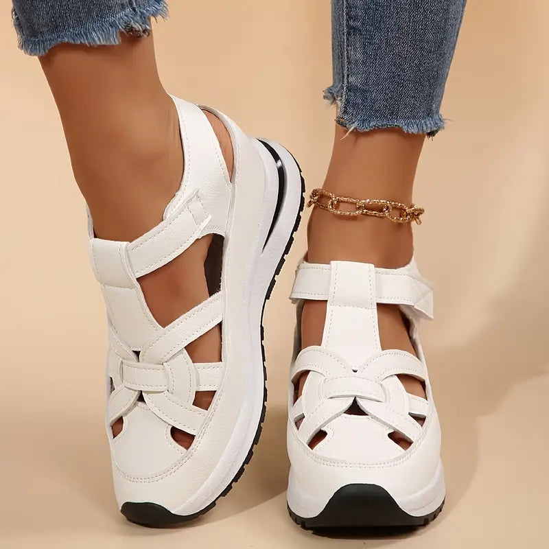 Christelle Vauverne | White Platform Orthopedic Sandals