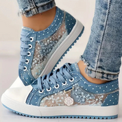 Antoinette Fairbourne | Orthopedic Lace-Up Sneakers in Blue