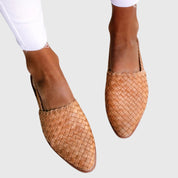 Solange Bergström | Tan Woven Leather Orthopedic Flat Loafer