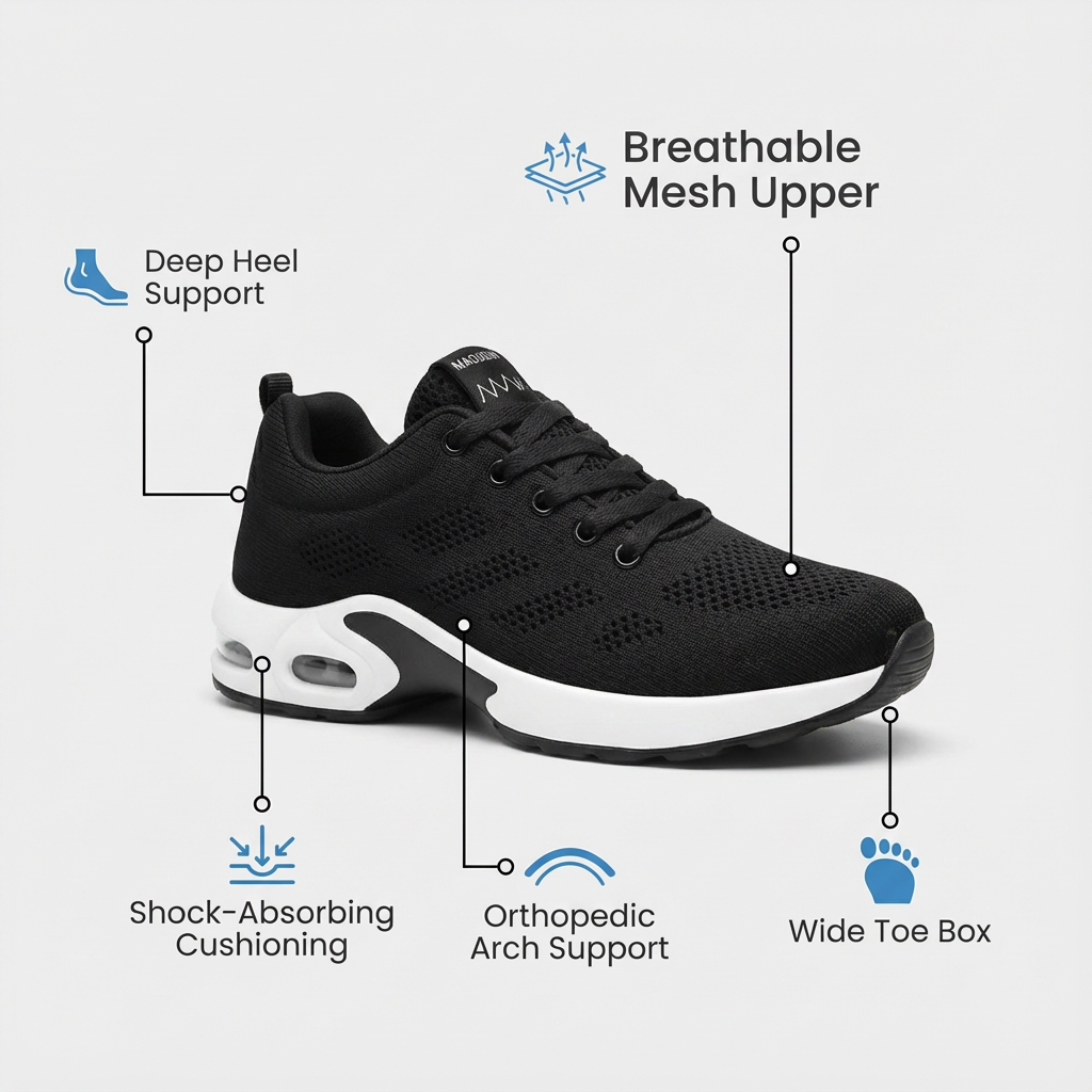 ShiftFOX™ | Women's 12-Hour Comfort Shoes for Nurses, Heel & Back Pain Relief
