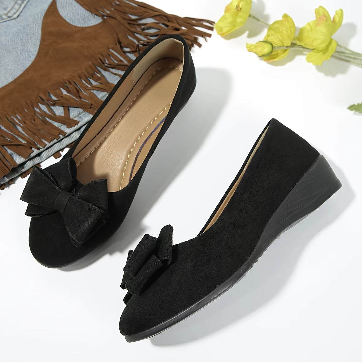 Amélie Saintjour | Grey Bow Detail Orthopedic Ballet Flats