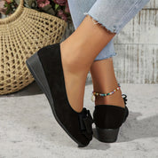 Amélie Saintjour | Grey Bow Detail Orthopedic Ballet Flats
