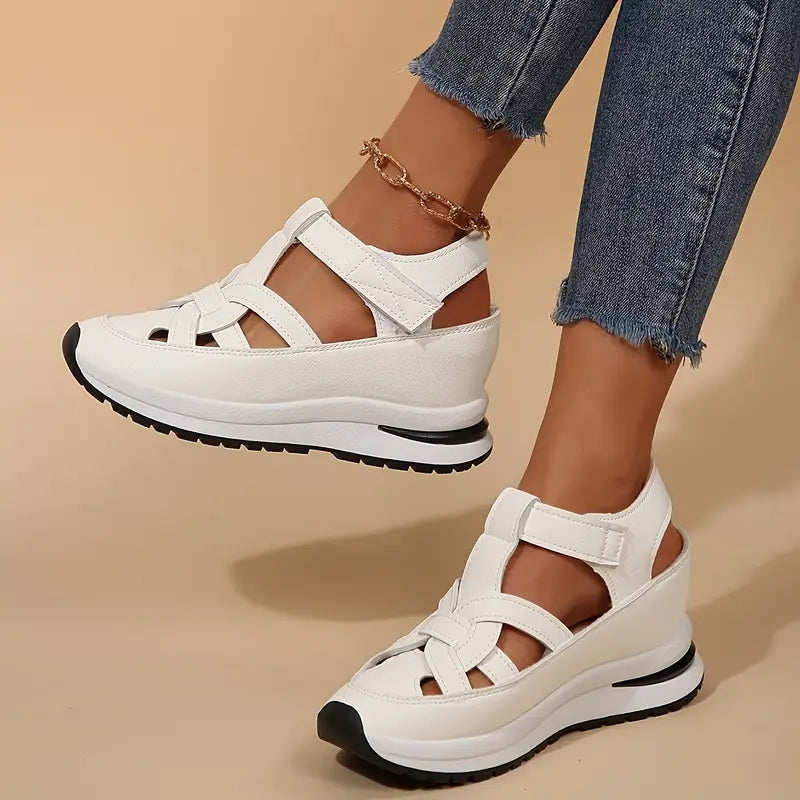 Christelle Vauverne | White Platform Orthopedic Sandals