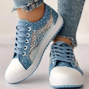 Antoinette Fairbourne | Orthopedic Lace-Up Sneakers in Blue