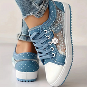 Antoinette Fairbourne | Orthopedic Lace-Up Sneakers in Blue