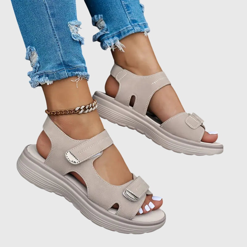 Britta Solvang | Orthopedic Platform Sandals in Taupe