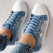 Antoinette Fairbourne | Orthopedic Lace-Up Sneakers in Blue