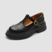 Cecilia Thornton | Orthopedic Brown T-Strap Mary Jane Flats
