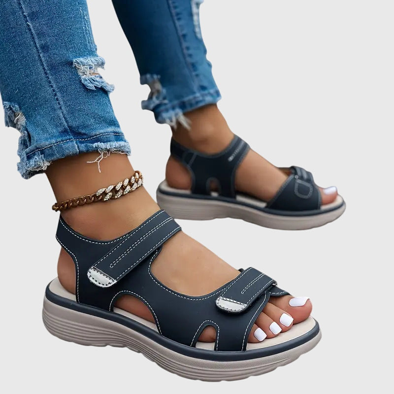 Britta Solvang | Orthopedic Platform Sandals in Taupe
