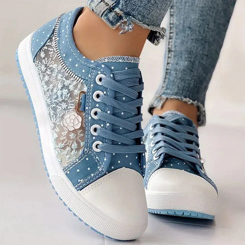 Antoinette Fairbourne | Orthopedic Lace-Up Sneakers in Blue