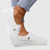 Clarette Wyndmore | White Lace-Up Orthopedic Sneakers