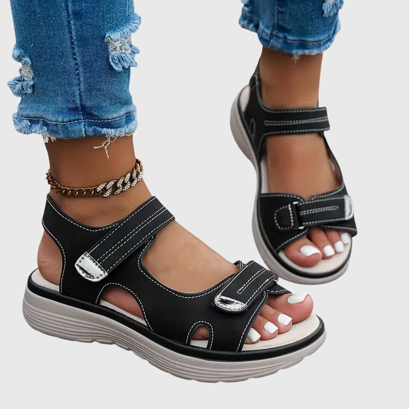 Britta Solvang | Orthopedic Platform Sandals in Taupe