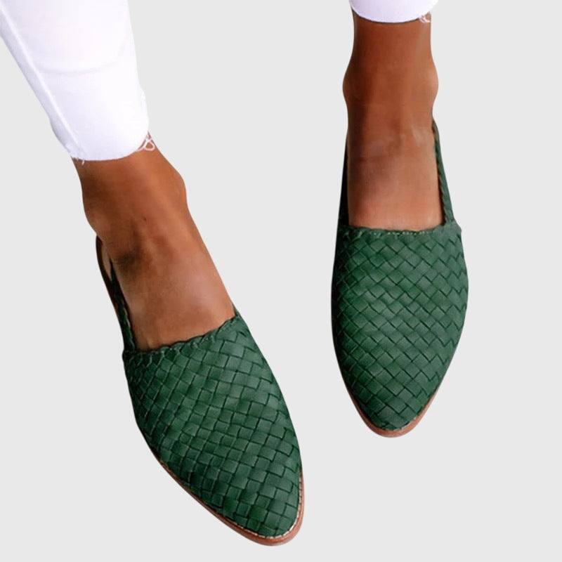 Solange Bergström | Tan Woven Leather Orthopedic Flat Loafer