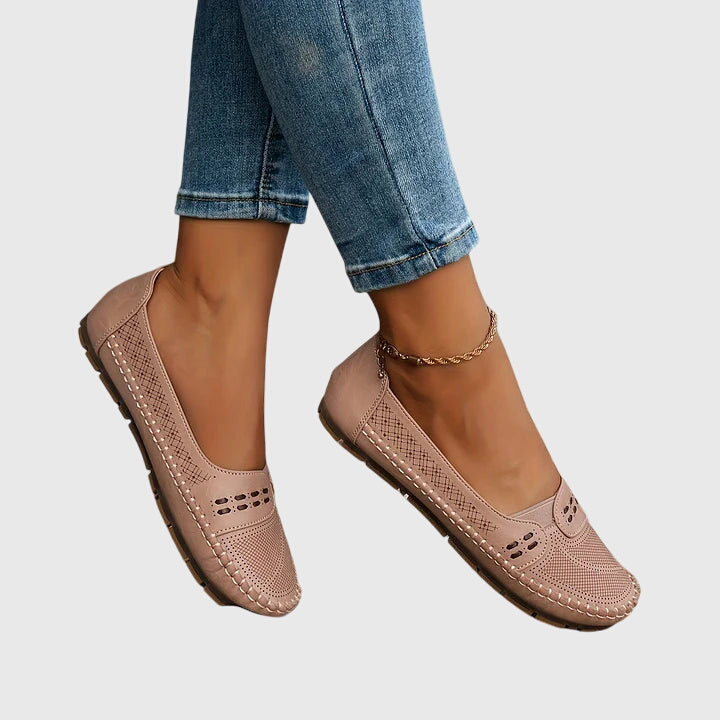Margeline Devoncourt | Beige Orthopedic Slip-On Flats