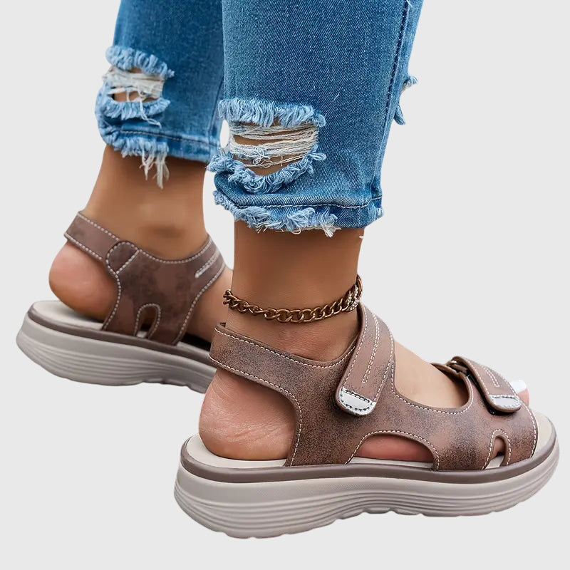 Britta Solvang | Orthopedic Platform Sandals in Taupe