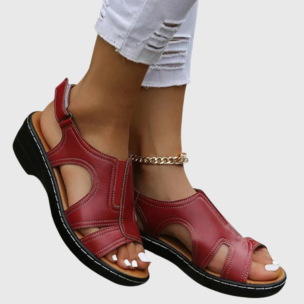 Claudine Beausoleil | Brown Wedge Orthopedic Sandals