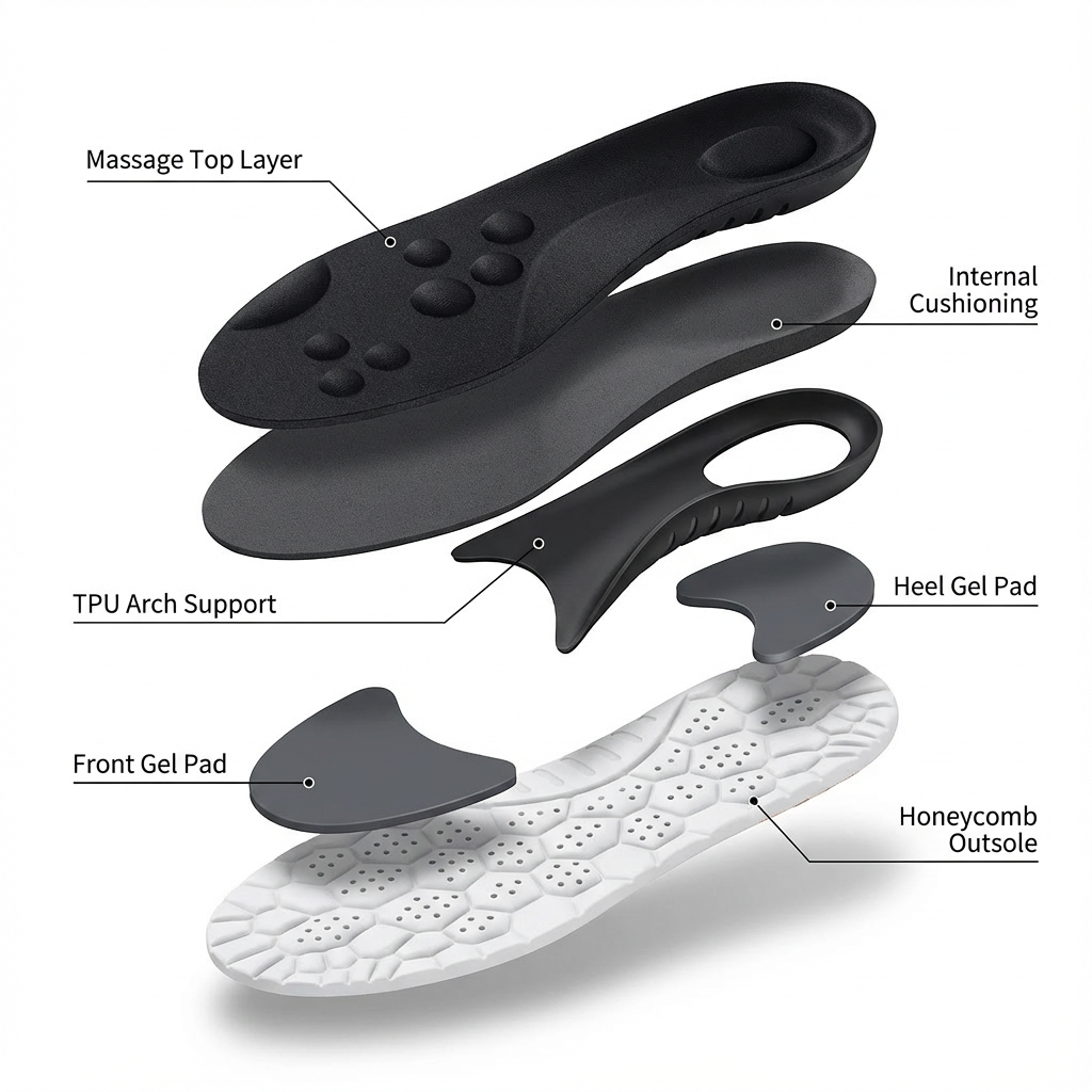 OrthoFOX™ | Unisex Pain Relief Insoles for 12-Hour Shift Comfort & Arch Support