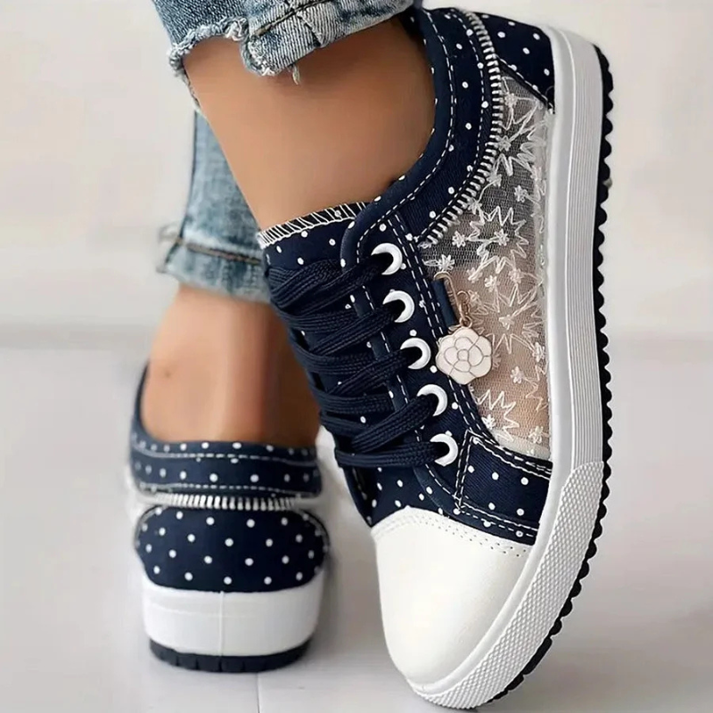 Antoinette Fairbourne | Orthopedic Lace-Up Sneakers in Blue