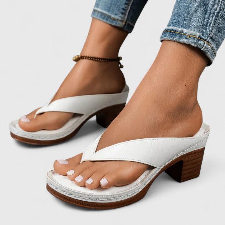 Sunniva Thorvaldsen | Black Orthopedic Wedge Flip Sandals