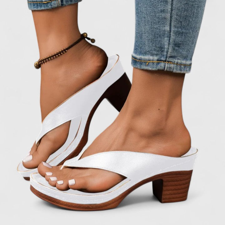 Sunniva Thorvaldsen | Black Orthopedic Wedge Flip Sandals