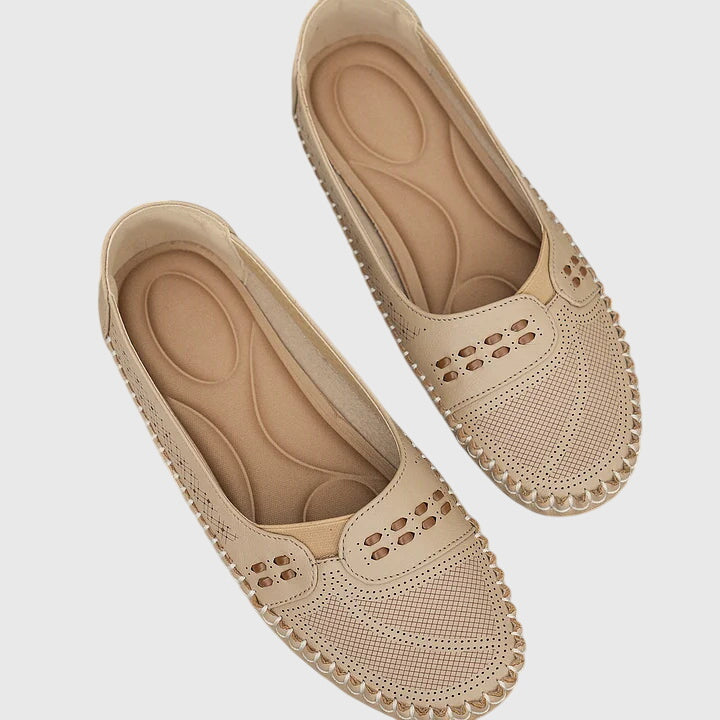 Margeline Devoncourt | Beige Orthopedic Slip-On Flats