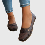 Margeline Devoncourt | Beige Orthopedic Slip-On Flats