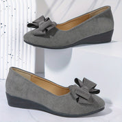 Amélie Saintjour | Grey Bow Detail Orthopedic Ballet Flats