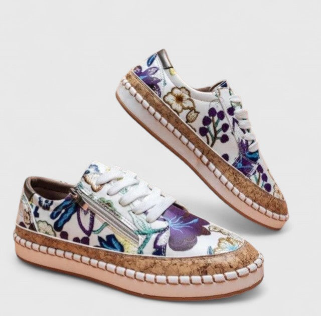 Petra Blommenstein | Floral Print Cork Platform Sneakers