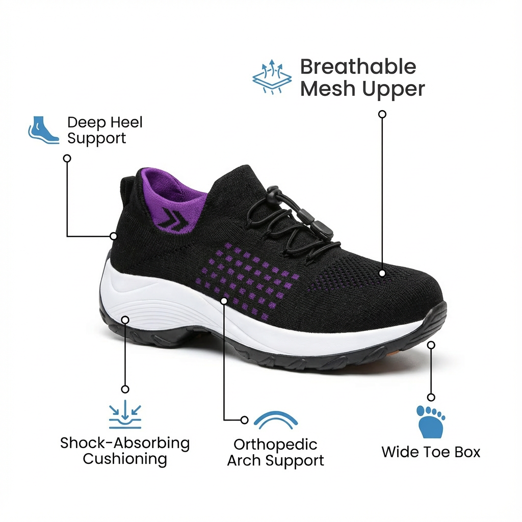 ShiftFOX™ | Women's 12-Hour Comfort Shoes for Nurses & Plantar Fasciitis Relief