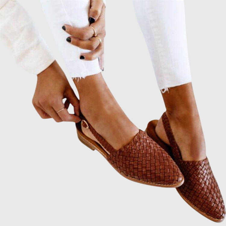 Solange Bergström | Tan Woven Leather Orthopedic Flat Loafer