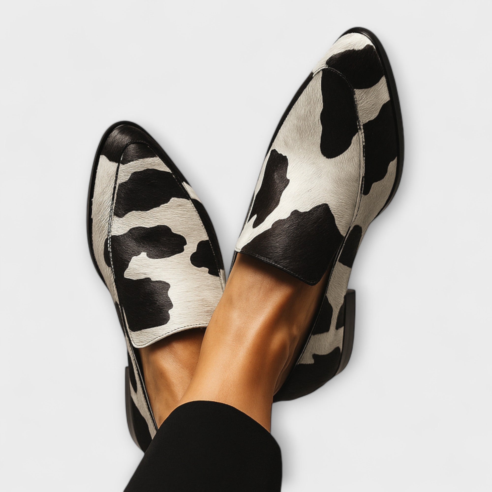 Vivienne Ravenclaire | Cow Print Orthopedic Support Loafers