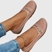 Margeline Devoncourt | Beige Orthopedic Slip-On Flats