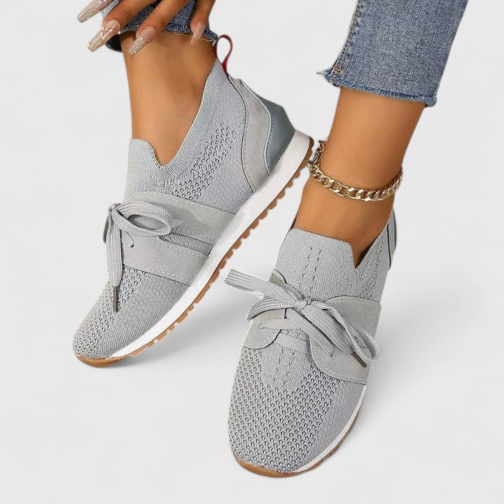 Harriet Duncliffe | Black Knit Lace-Up Orthopedic Sneaker