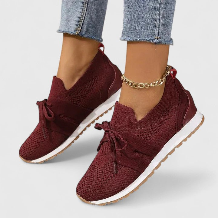 Harriet Duncliffe | Black Knit Lace-Up Orthopedic Sneaker