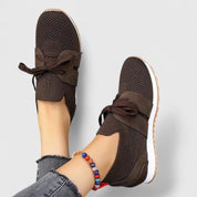 Harriet Duncliffe | Black Knit Lace-Up Orthopedic Sneaker