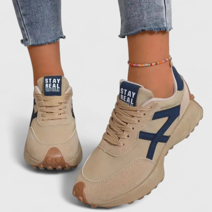 Camille Vostrecht | Black & Beige Platform Orthopedic Sneakers