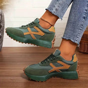 Cecilia Wyndford | Green & Tan Orthopedic Lace-Up Sneakers