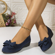 Amélie Saintjour | Grey Bow Detail Orthopedic Ballet Flats