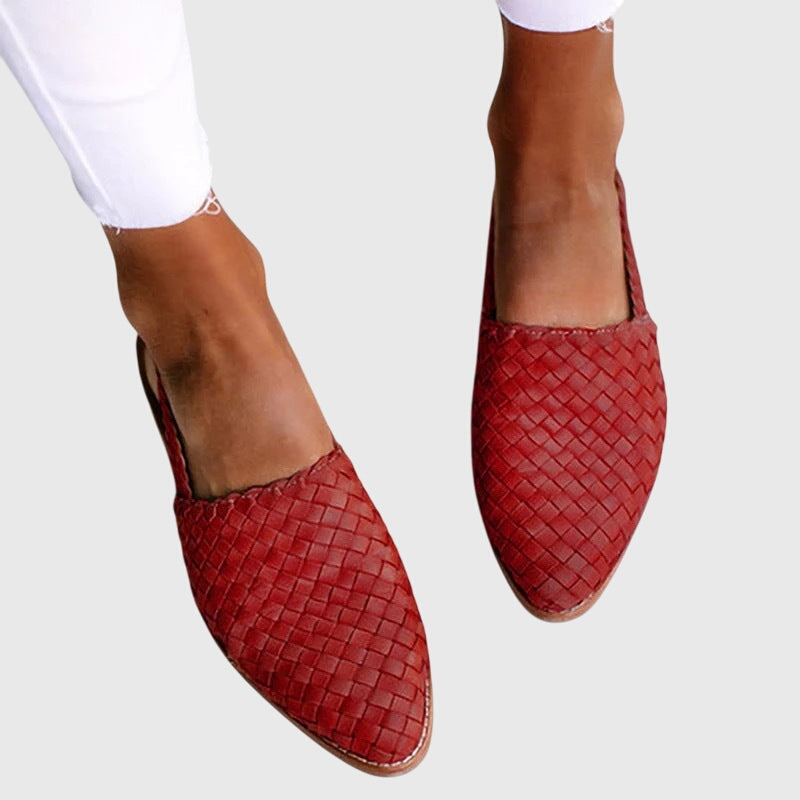 Solange Bergström | Tan Woven Leather Orthopedic Flat Loafer