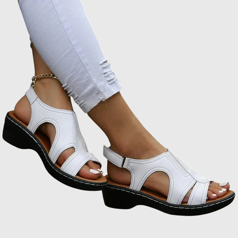 Claudine Beausoleil | Brown Wedge Orthopedic Sandals