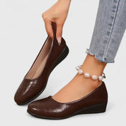 Giselle Fontaine-Moreau | Brown Quilted Wedge Orthopedic Loafers