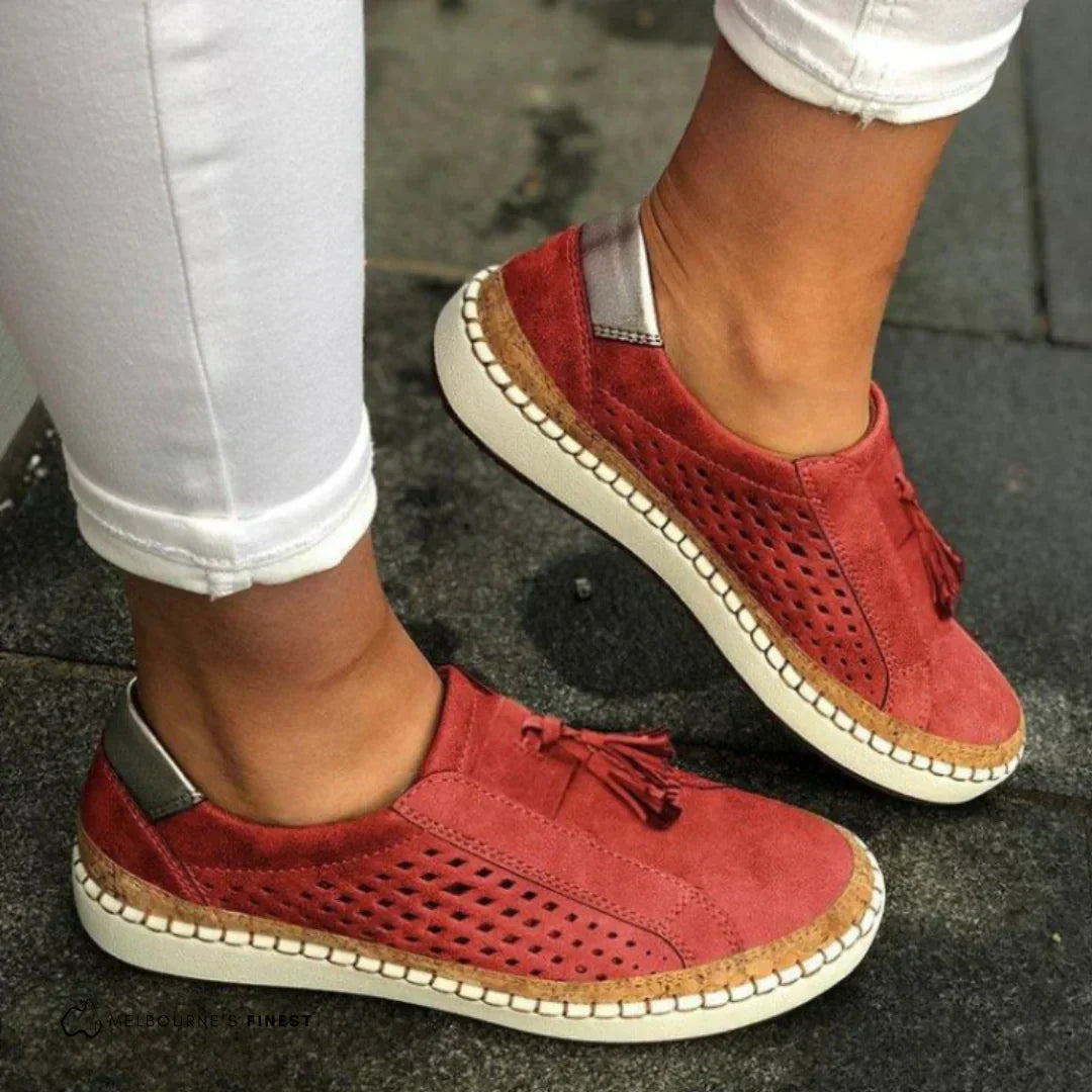 Dominique Archambeault | Women's Orthopedic Slip-On Sneakers in Olive Suede