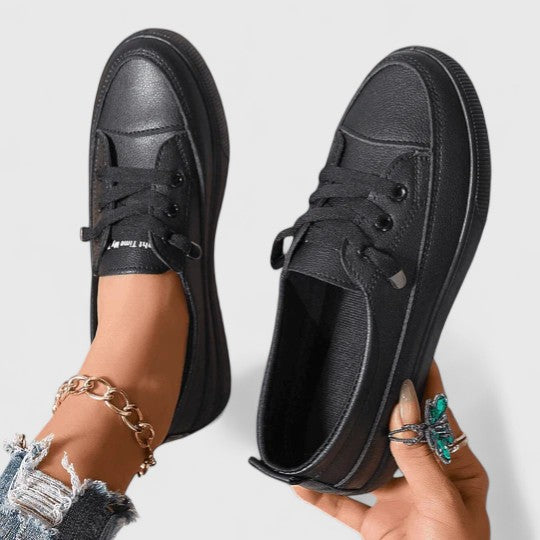 Clarette Wyndmore | White Lace-Up Orthopedic Sneakers