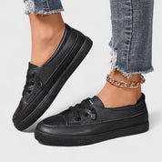 Clarette Wyndmore | White Lace-Up Orthopedic Sneakers