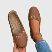 Margeline Devoncourt | Beige Orthopedic Slip-On Flats