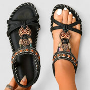 Ingeborg Halvorsdóttir | Red Boho Orthopedic Flat Sandals
